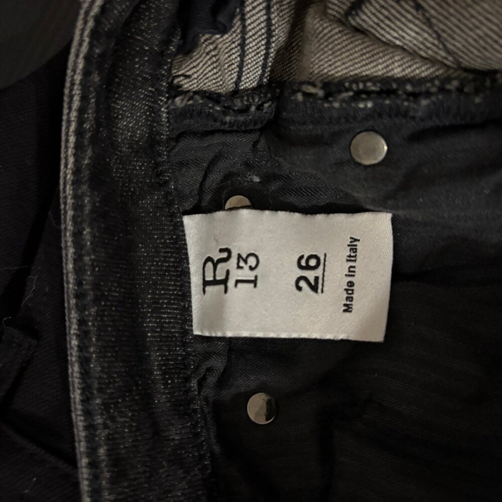R13 Alison distressed skinny black jeans size 26 - Picture 2 of 12